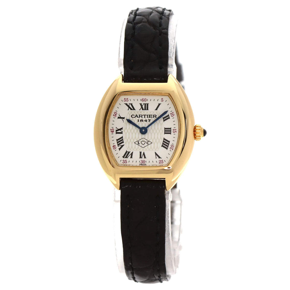 CARTIER TONNEAU 150th Anniversary Model Watches W15X7456 K18 Yellow Gold/Leather Ladies