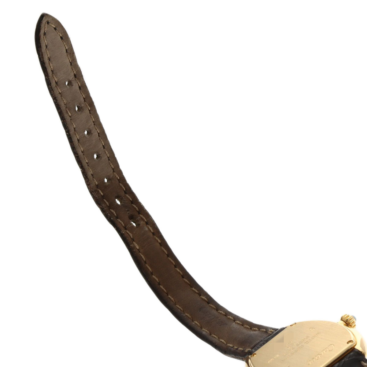 CARTIER TONNEAU 150th Anniversary Model Watches W15X7456 K18 Yellow Gold/Leather Ladies