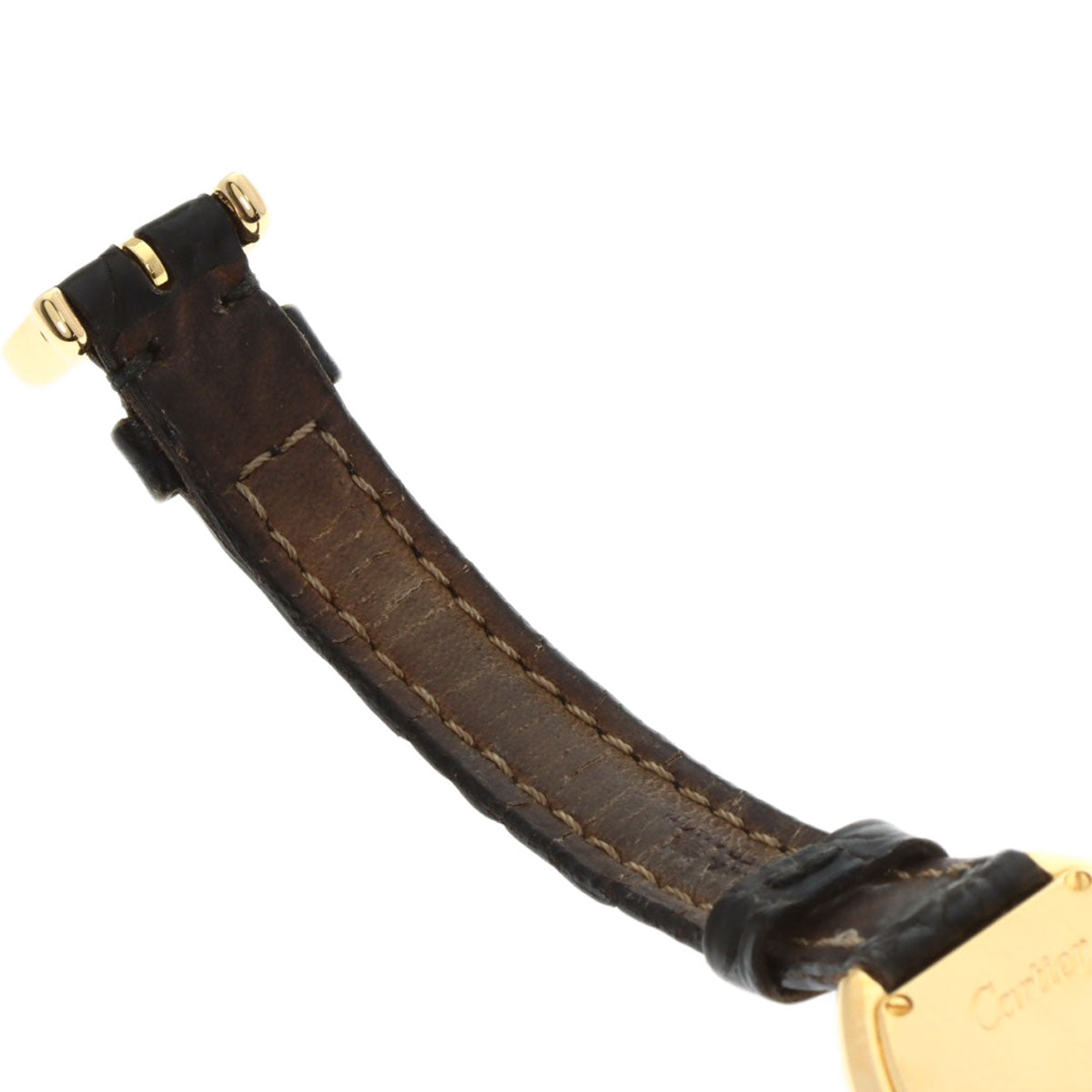 CARTIER TONNEAU 150th Anniversary Model Watches W15X7456 K18 Yellow Gold/Leather Ladies