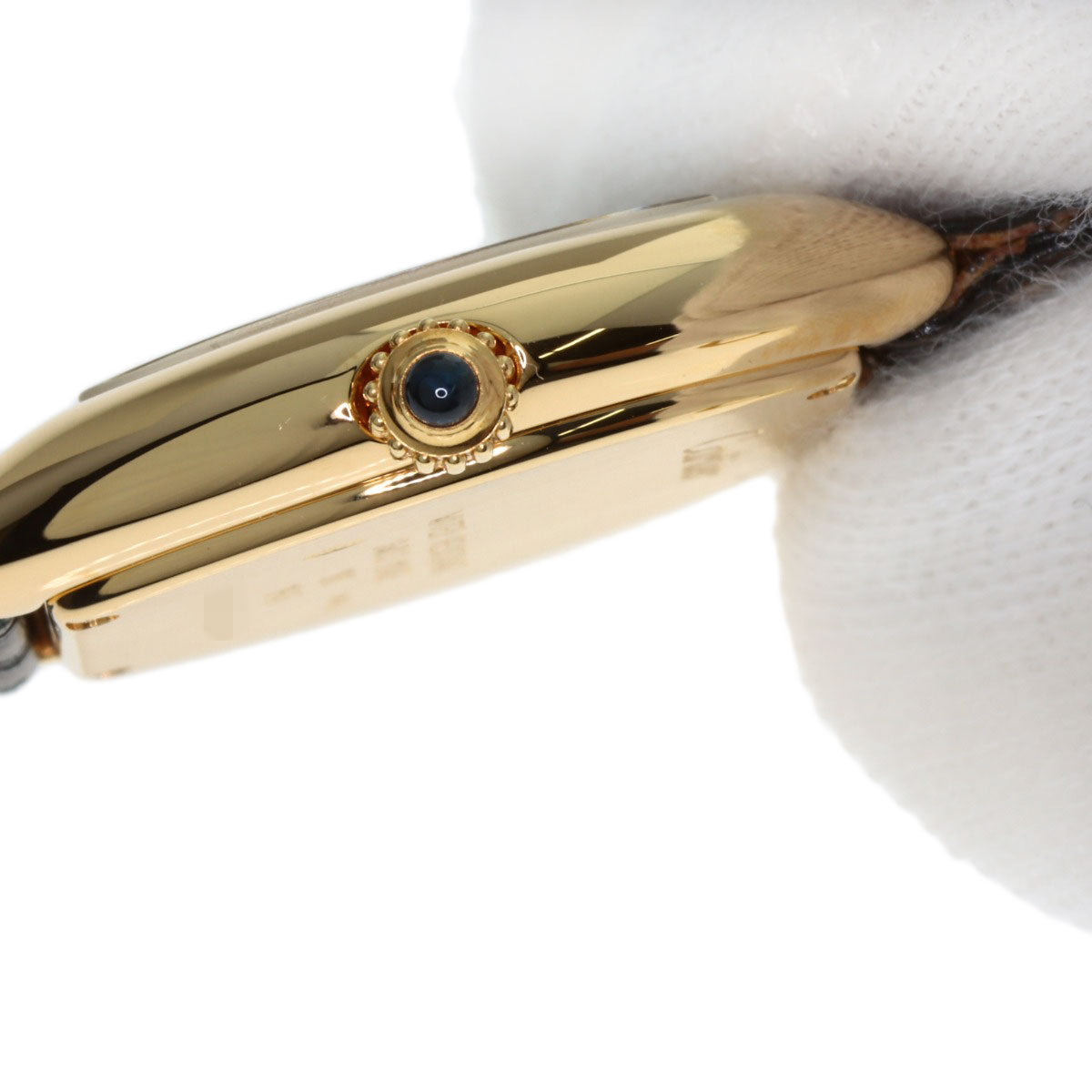 CARTIER TONNEAU 150th Anniversary Model Watches W15X7456 K18 Yellow Gold/Leather Ladies