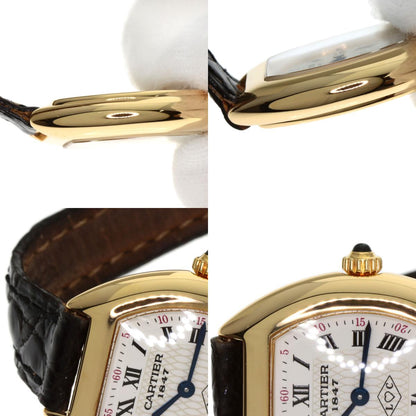 CARTIER TONNEAU 150th Anniversary Model Watches W15X7456 K18 Yellow Gold/Leather Ladies