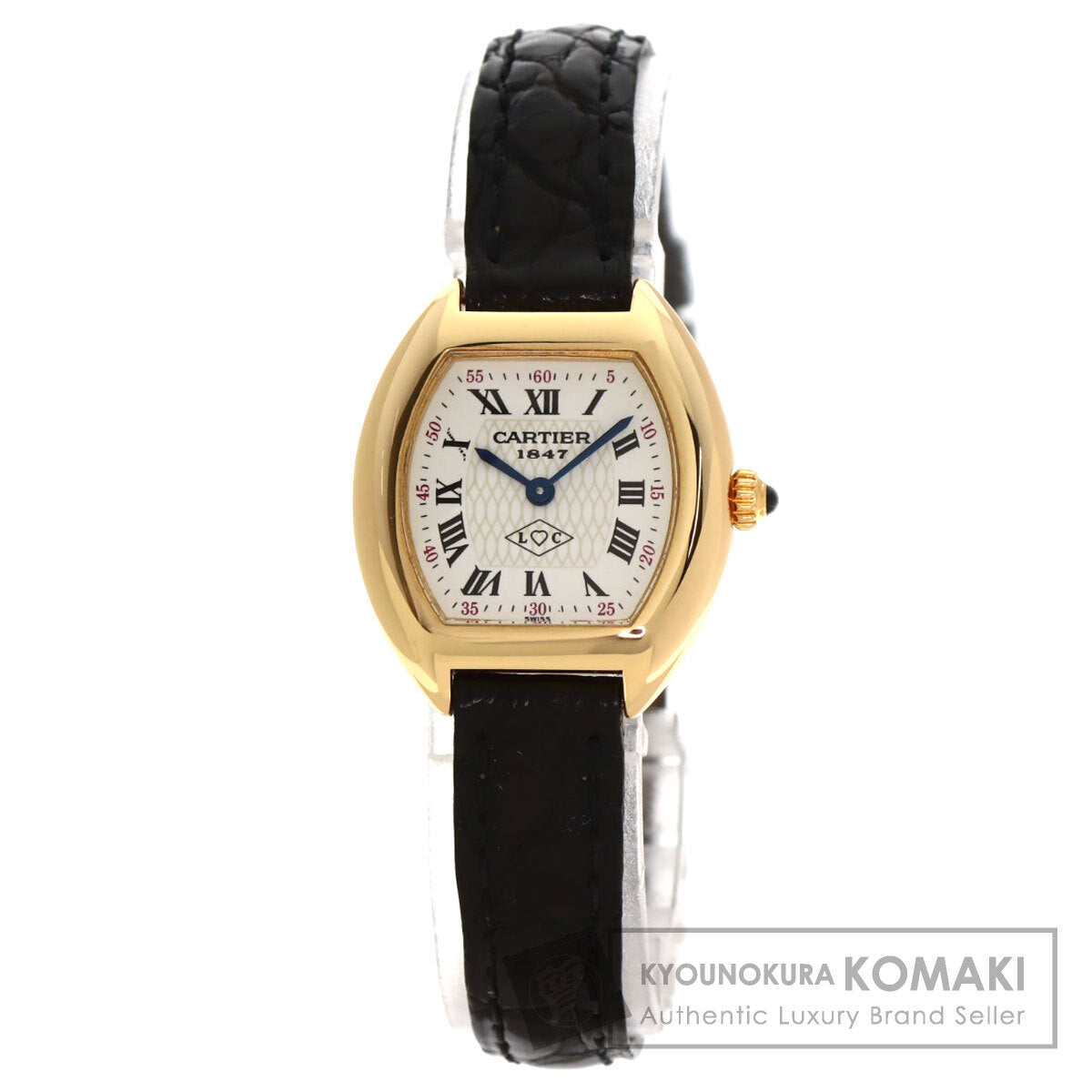 CARTIER TONNEAU 150th Anniversary Model Watches W15X7456 K18 Yellow Gold/Leather Ladies