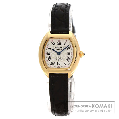 CARTIER TONNEAU 150th Anniversary Model Watches W15X7456 K18 Yellow Gold/Leather Ladies