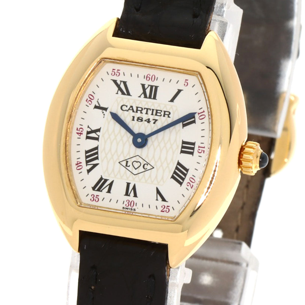 CARTIER TONNEAU 150th Anniversary Model Watches W15X7456 K18 Yellow Gold/Leather Ladies