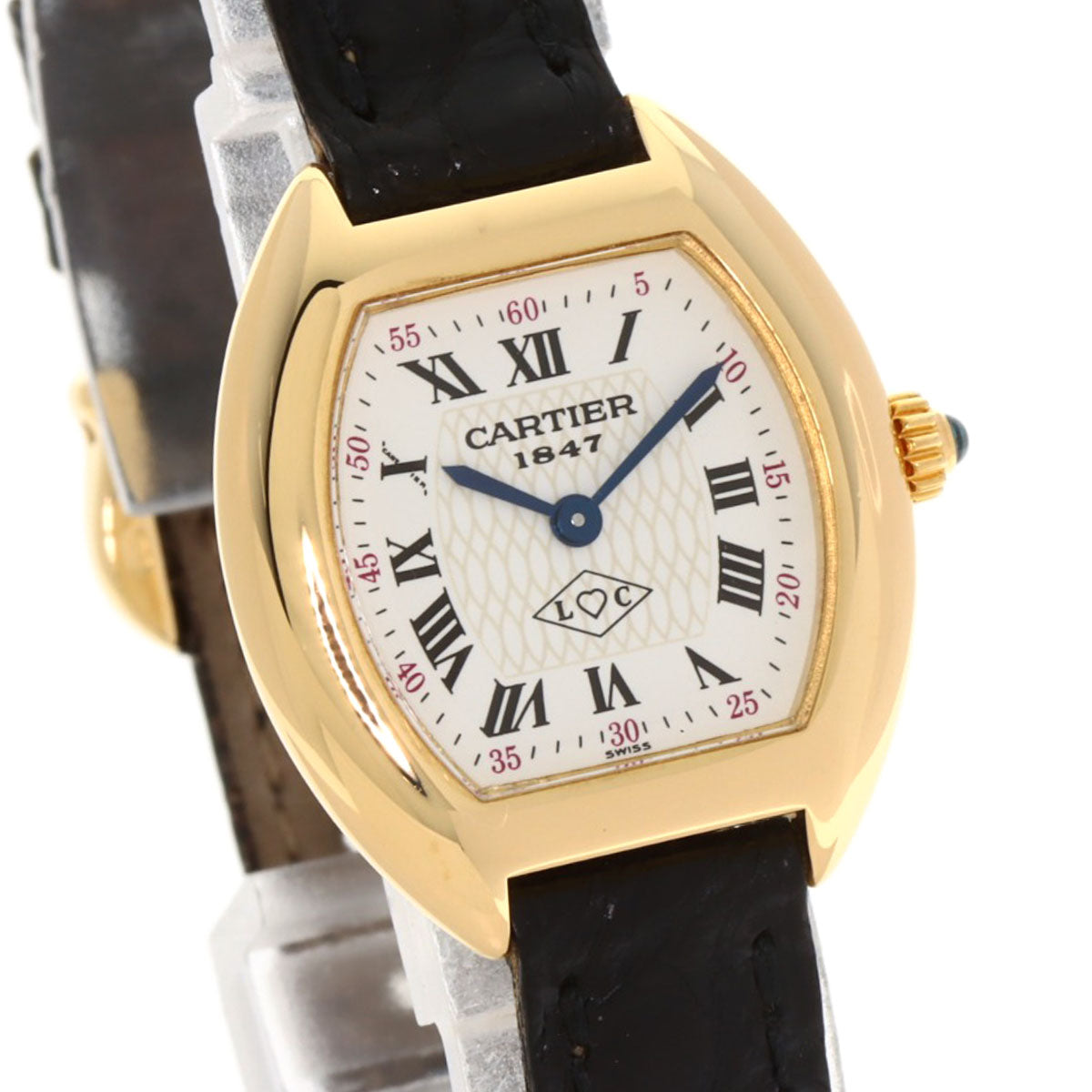 CARTIER TONNEAU 150th Anniversary Model Watches W15X7456 K18 Yellow Gold/Leather Ladies