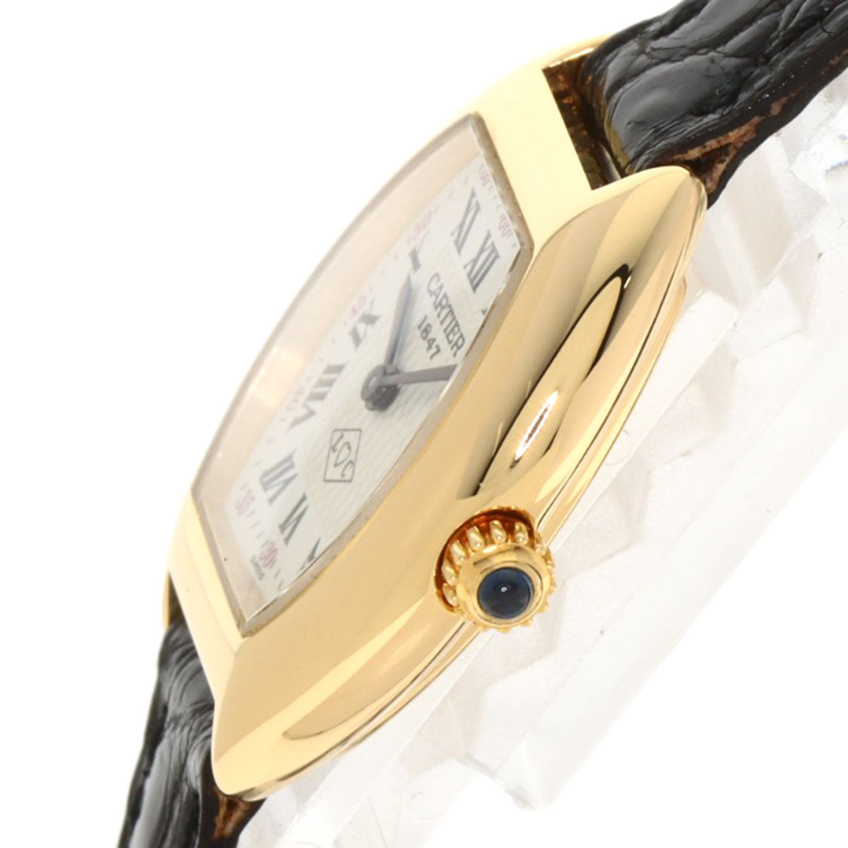 CARTIER TONNEAU 150th Anniversary Model Watches W15X7456 K18 Yellow Gold/Leather Ladies