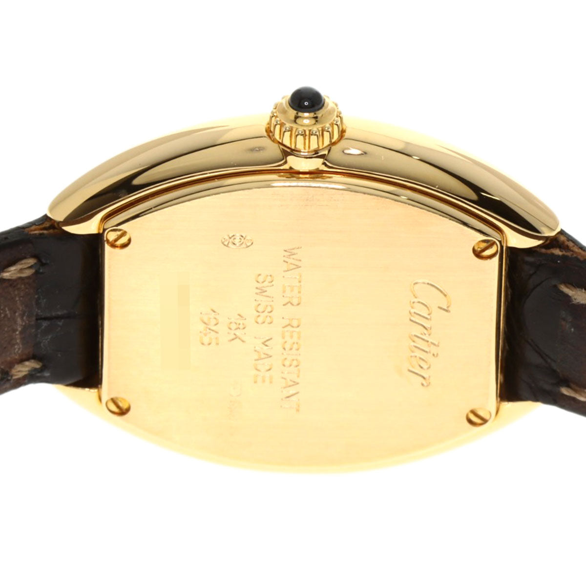 CARTIER TONNEAU 150th Anniversary Model Watches W15X7456 K18 Yellow Gold/Leather Ladies