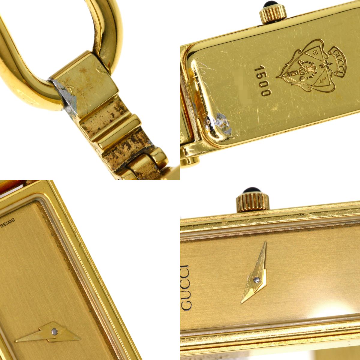 GUCCI Square face Watches 1500L Gold Plated/Gold Plated Ladies