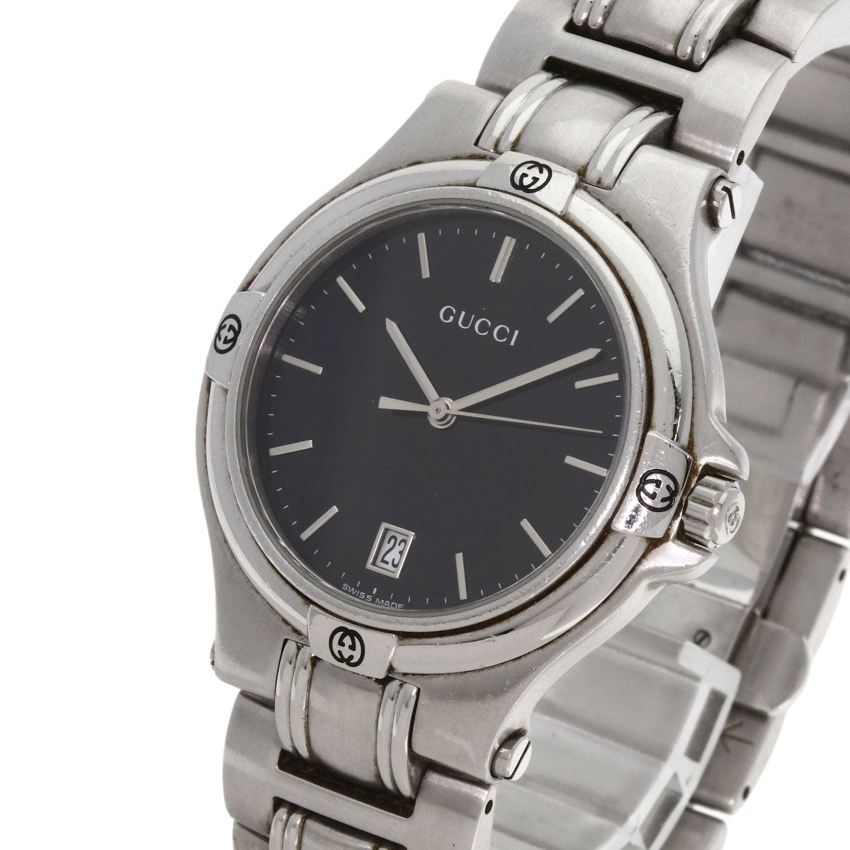 GUCCI Round face Watches 9040M Stainless Steel/Stainless Steel mens