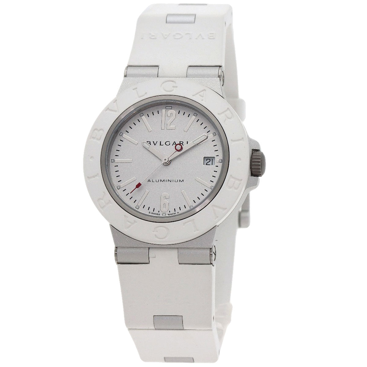 BVLGARI Aluminum White Watches BB40AT aluminum/Rubber mens