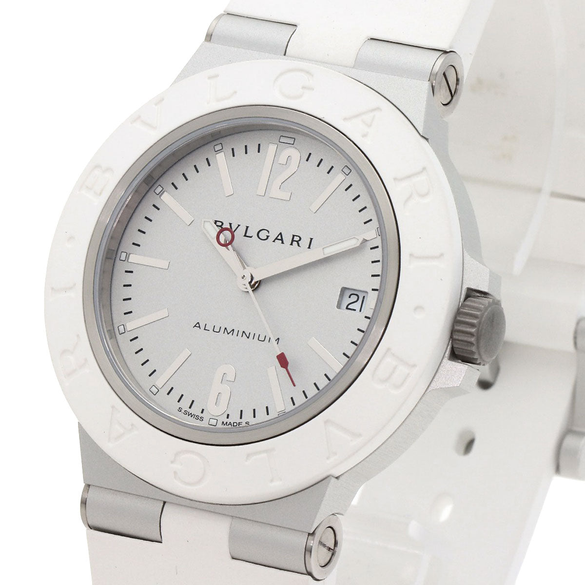 BVLGARI Aluminum White Watches BB40AT aluminum/Rubber mens