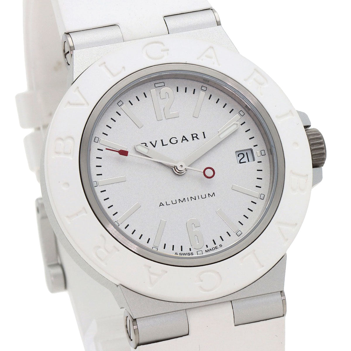 BVLGARI Aluminum White Watches BB40AT aluminum/Rubber mens