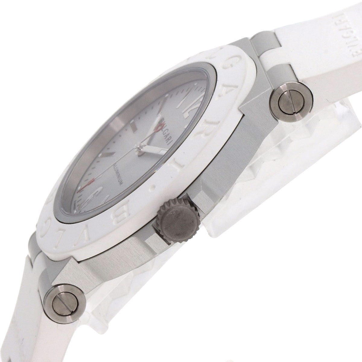 BVLGARI Aluminum White Watches BB40AT aluminum/Rubber mens