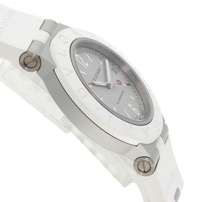 BVLGARI Aluminum White Watches BB40AT aluminum/Rubber mens