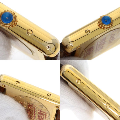 CARTIER Must tank SM Watches W1003053 Gold Plated/Leather Ladies