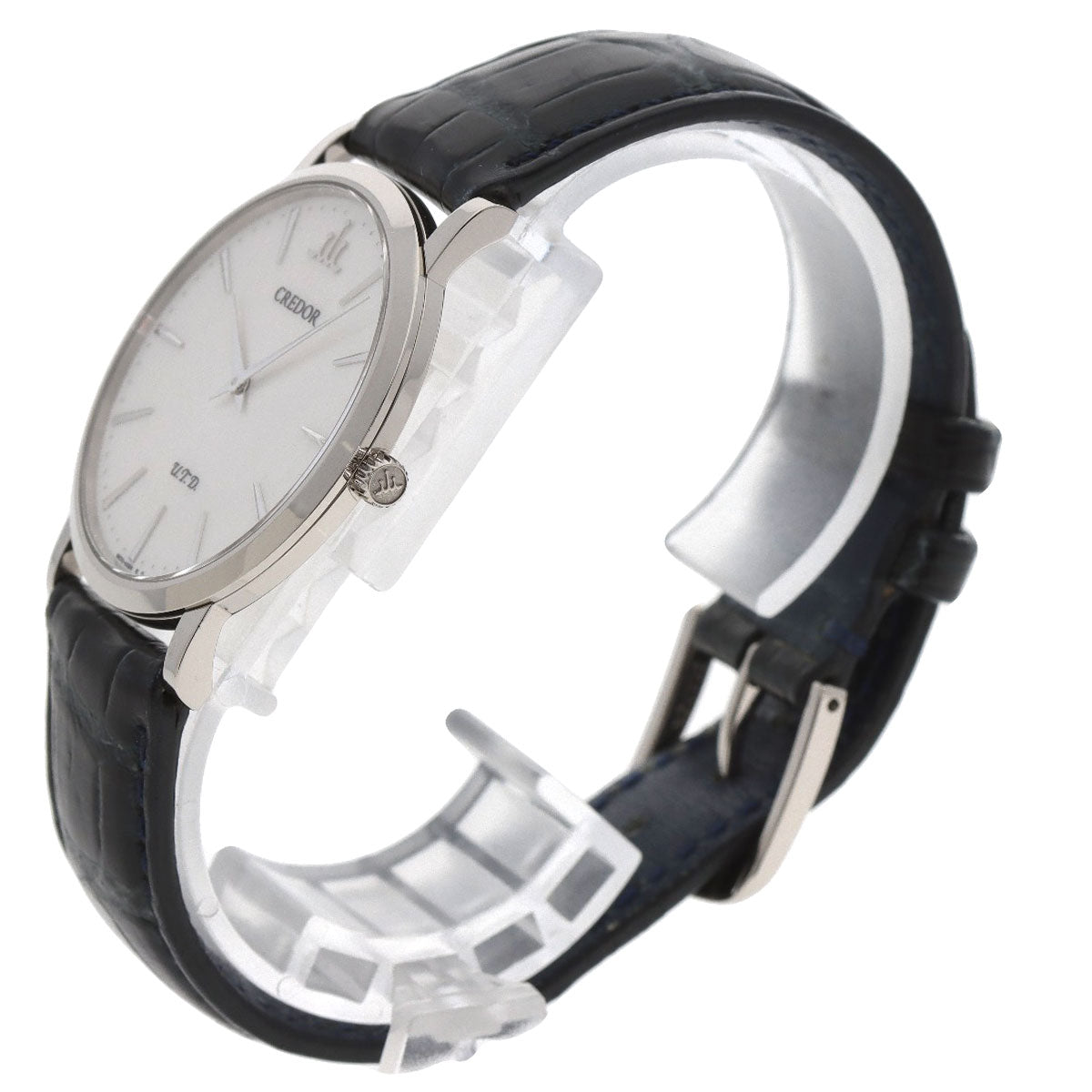SEIKO CREDOR Signo UTD Watches GBAQ977 6870-00B0 K18 White Gold/Leather mens