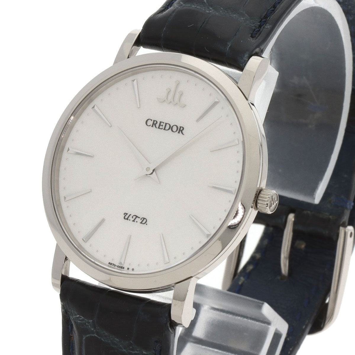 SEIKO CREDOR Signo UTD Watches GBAQ977 6870-00B0 K18 White Gold/Leather mens