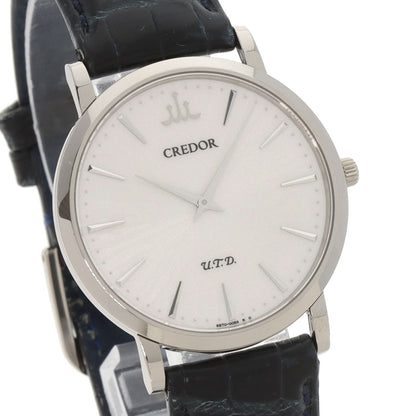 SEIKO CREDOR Signo UTD Watches GBAQ977 6870-00B0 K18 White Gold/Leather mens
