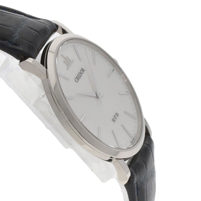 SEIKO CREDOR Signo UTD Watches GBAQ977 6870-00B0 K18 White Gold/Leather mens