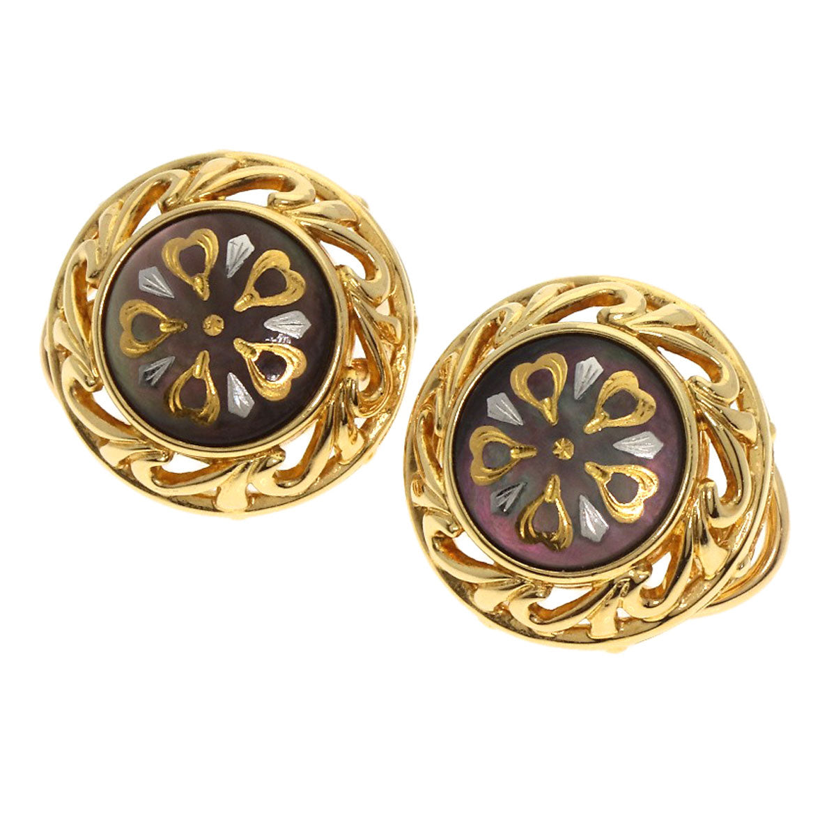 MIKIMOTO Pikwe Shell Earring K18 Yellow Gold Ladies [Used]