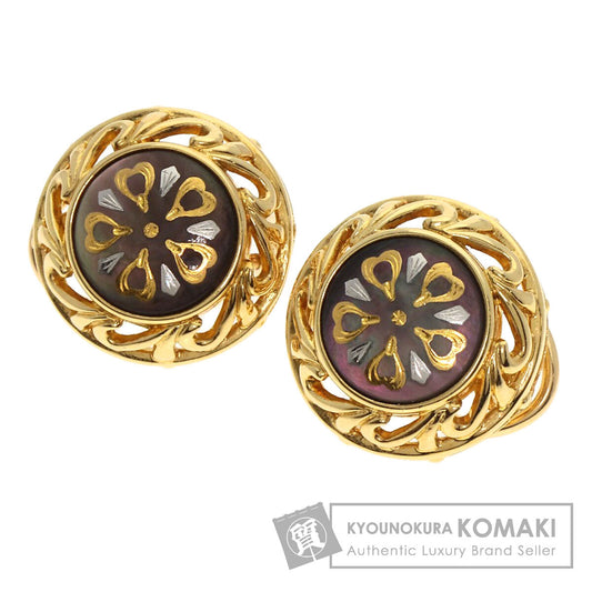 MIKIMOTO Pikwe Shell Earring K18 Yellow Gold Ladies [Used]