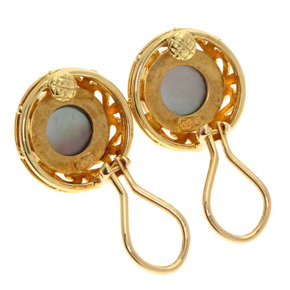 MIKIMOTO Pikwe Shell Earring K18 Yellow Gold Ladies [Used]