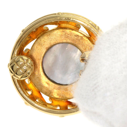 MIKIMOTO Pikwe Shell Earring K18 Yellow Gold Ladies [Used]