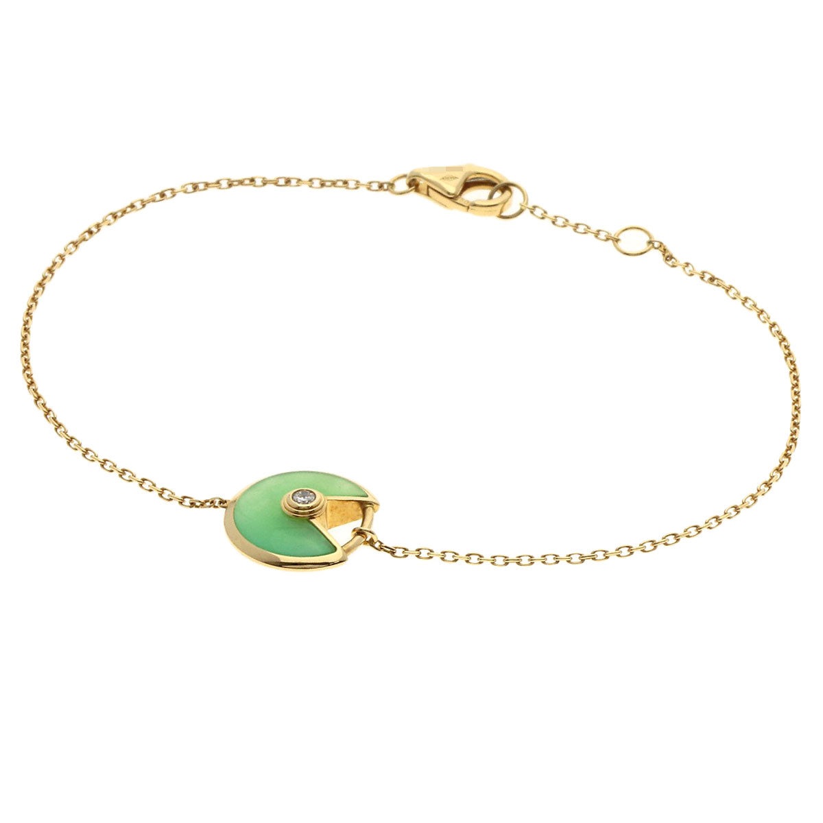 CARTIER Amulet XS Chrysoprase Bracelet K18 Yellow Gold Ladies [Used]