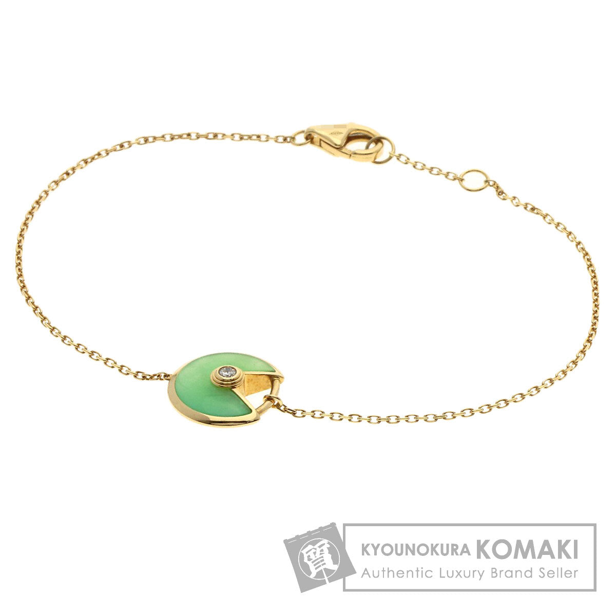 CARTIER Amulet XS Chrysoprase Bracelet K18 Yellow Gold Ladies [Used]