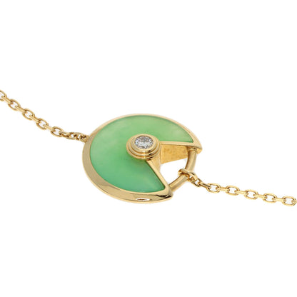 CARTIER Amulet XS Chrysoprase Bracelet K18 Yellow Gold Ladies [Used]