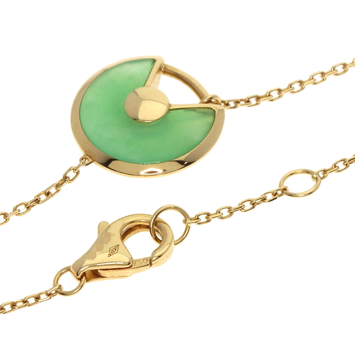 CARTIER Amulet XS Chrysoprase Bracelet K18 Yellow Gold Ladies [Used]