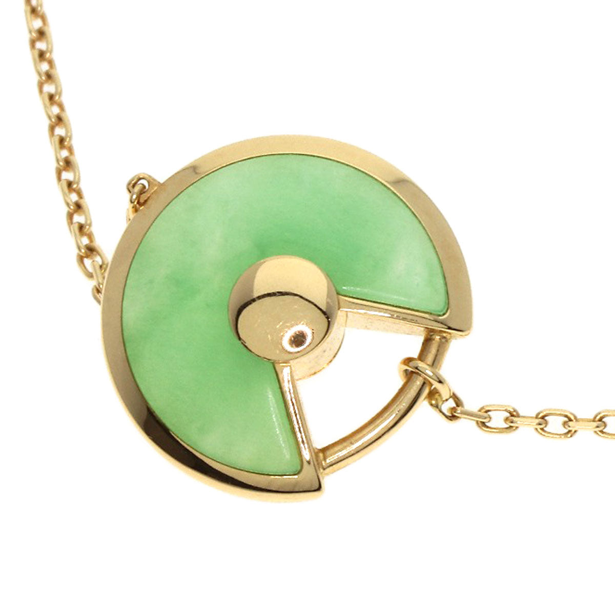 CARTIER Amulet XS Chrysoprase Bracelet K18 Yellow Gold Ladies [Used]