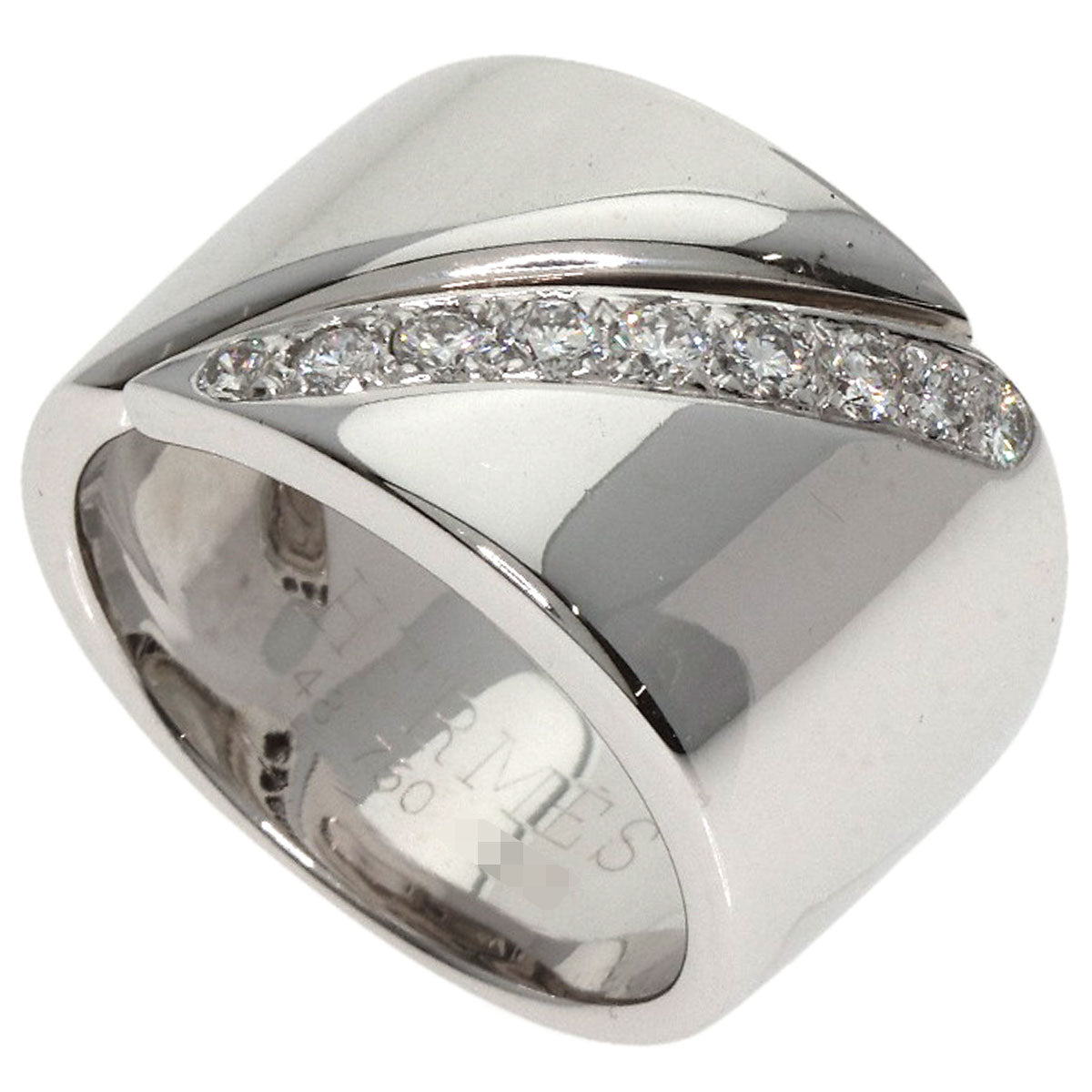 HERMES Diamond #48 Ring K18 White Gold Ladies [Used]