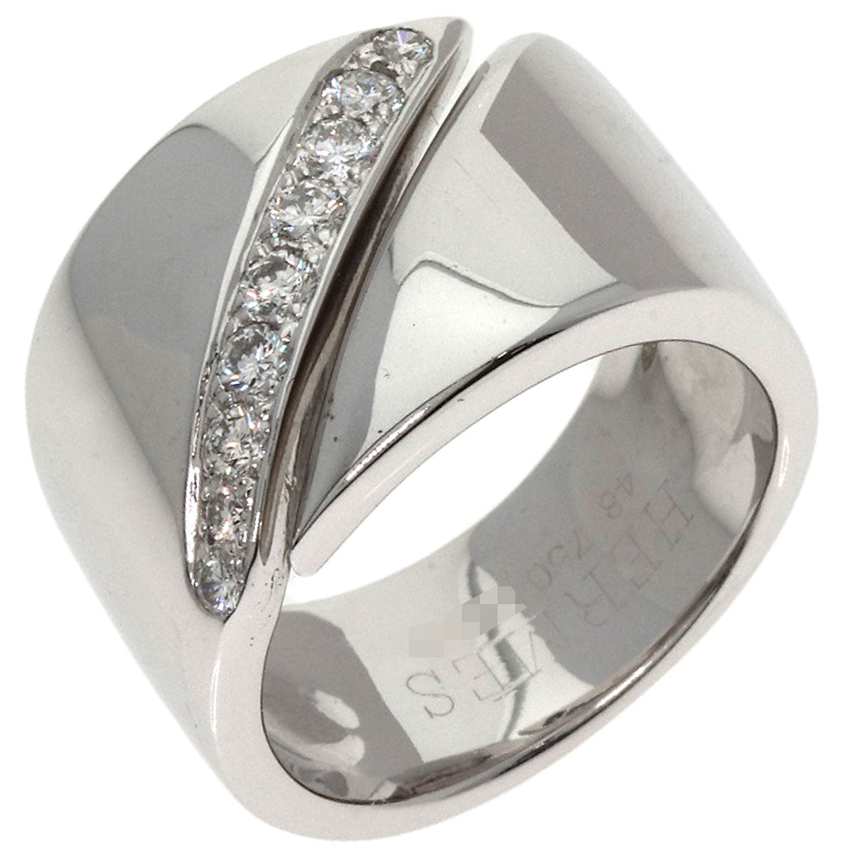 HERMES Diamond #48 Ring K18 White Gold Ladies [Used]