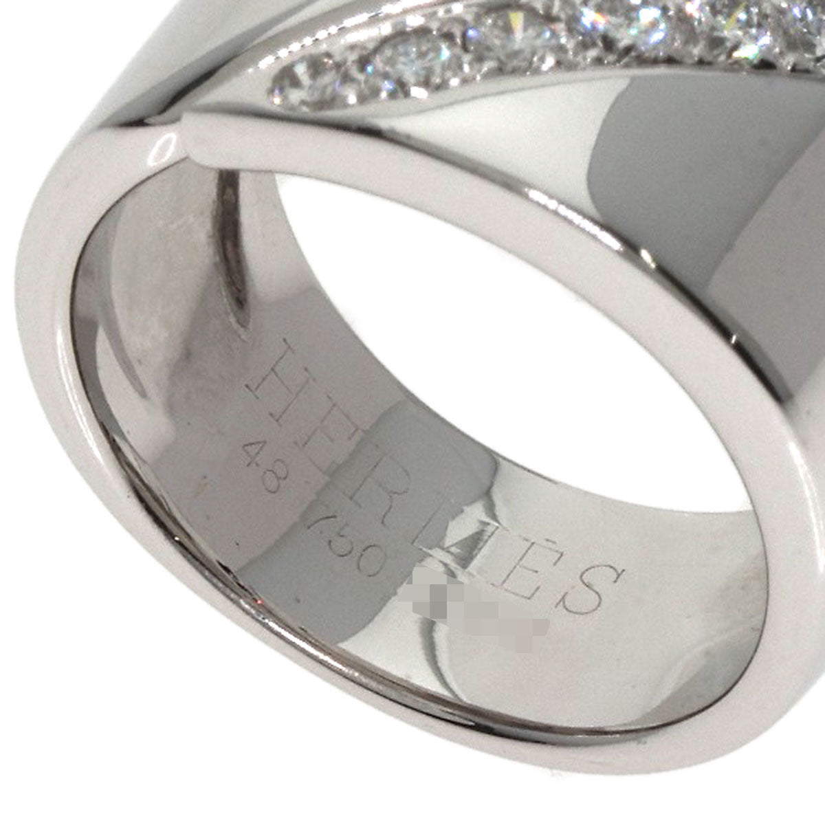 HERMES Diamond #48 Ring K18 White Gold Ladies [Used]