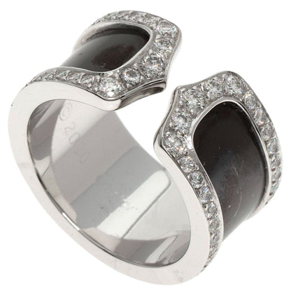 CARTIER C2 LM Edge Full Diamond #50 Ring K18 White Gold Ladies [Used]