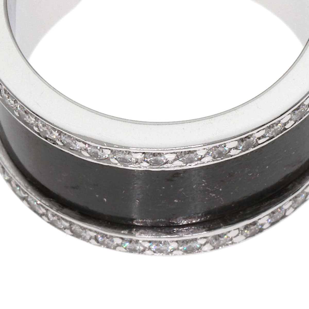 CARTIER C2 LM Edge Full Diamond #50 Ring K18 White Gold Ladies [Used]