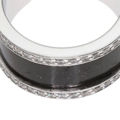 CARTIER C2 LM Edge Full Diamond #50 Ring K18 White Gold Ladies [Used]