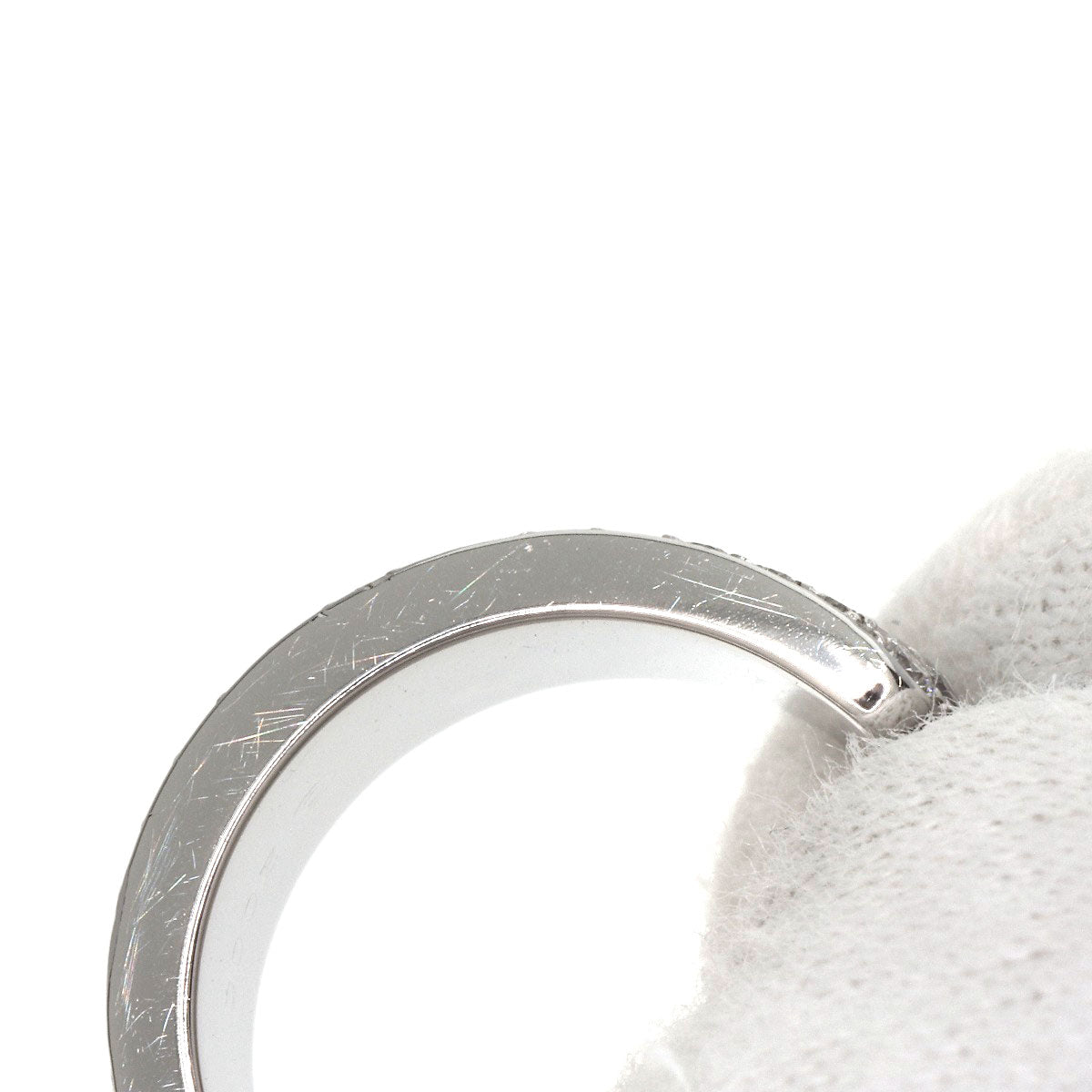 CARTIER C2 LM Edge Full Diamond #50 Ring K18 White Gold Ladies [Used]