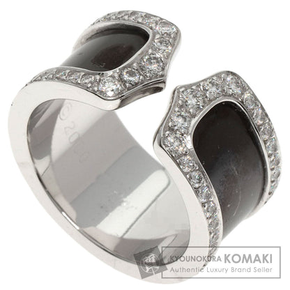 CARTIER C2 LM Edge Full Diamond #50 Ring K18 White Gold Ladies [Used]