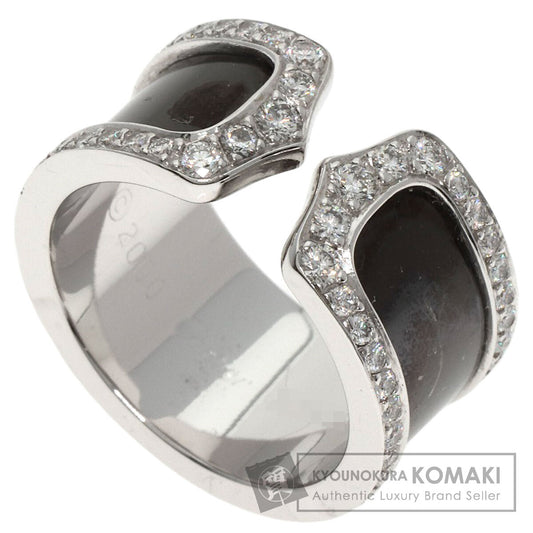 CARTIER C2 LM Edge Full Diamond #50 Ring K18 White Gold Ladies [Used]
