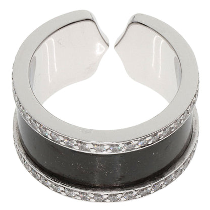 CARTIER C2 LM Edge Full Diamond #50 Ring K18 White Gold Ladies [Used]