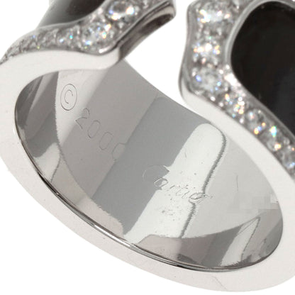 CARTIER C2 LM Edge Full Diamond #50 Ring K18 White Gold Ladies [Used]
