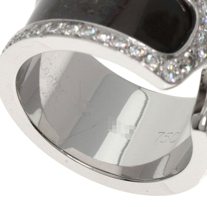 CARTIER C2 LM Edge Full Diamond #50 Ring K18 White Gold Ladies [Used]