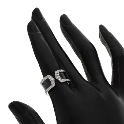 CARTIER C2 LM Edge Full Diamond #50 Ring K18 White Gold Ladies [Used]