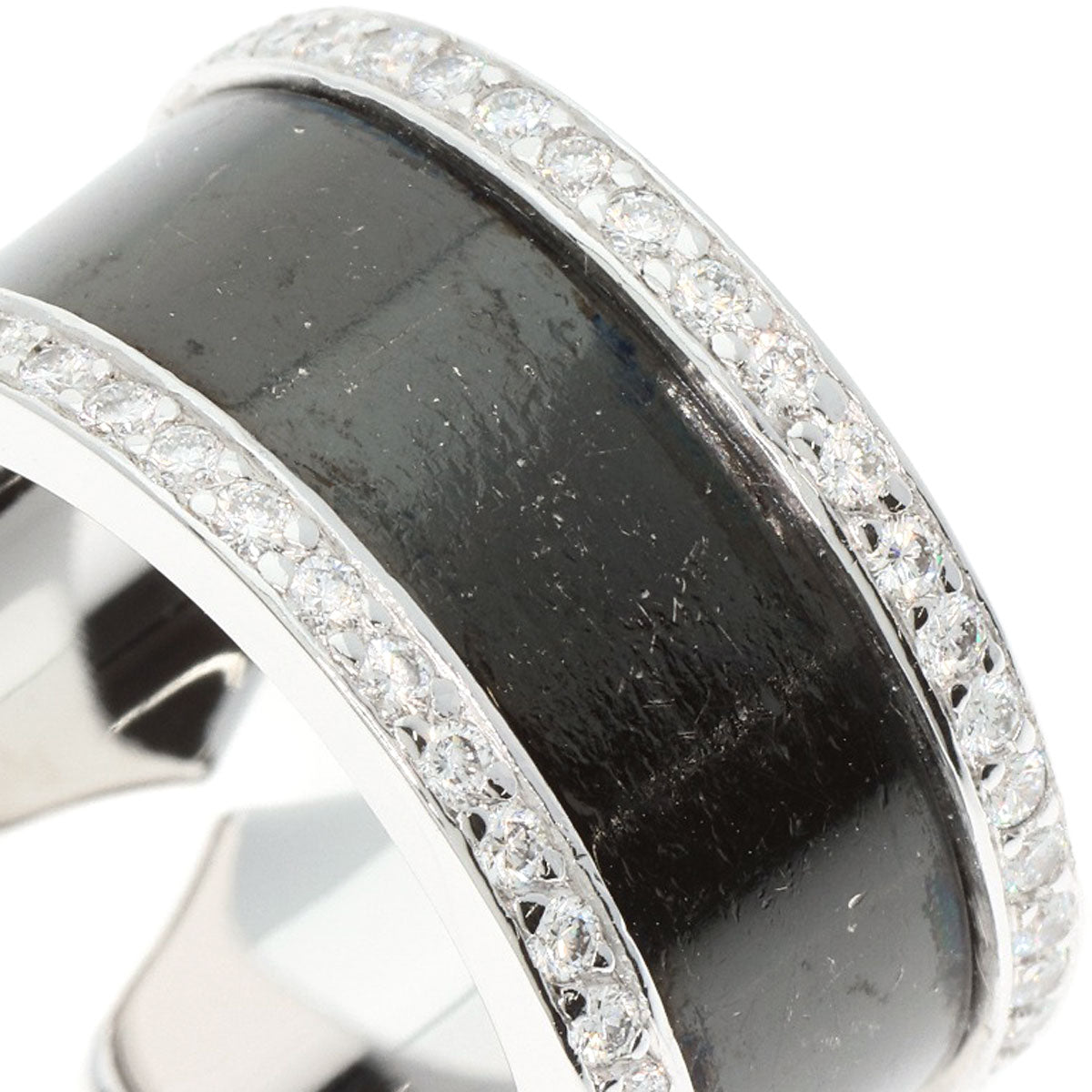 CARTIER C2 LM Edge Full Diamond #50 Ring K18 White Gold Ladies [Used]