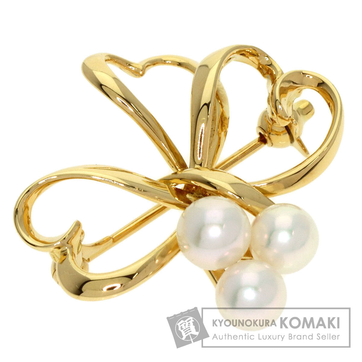 MIKIMOTO Pearl Pearl Brooch K18 Yellow Gold Ladies [Used]