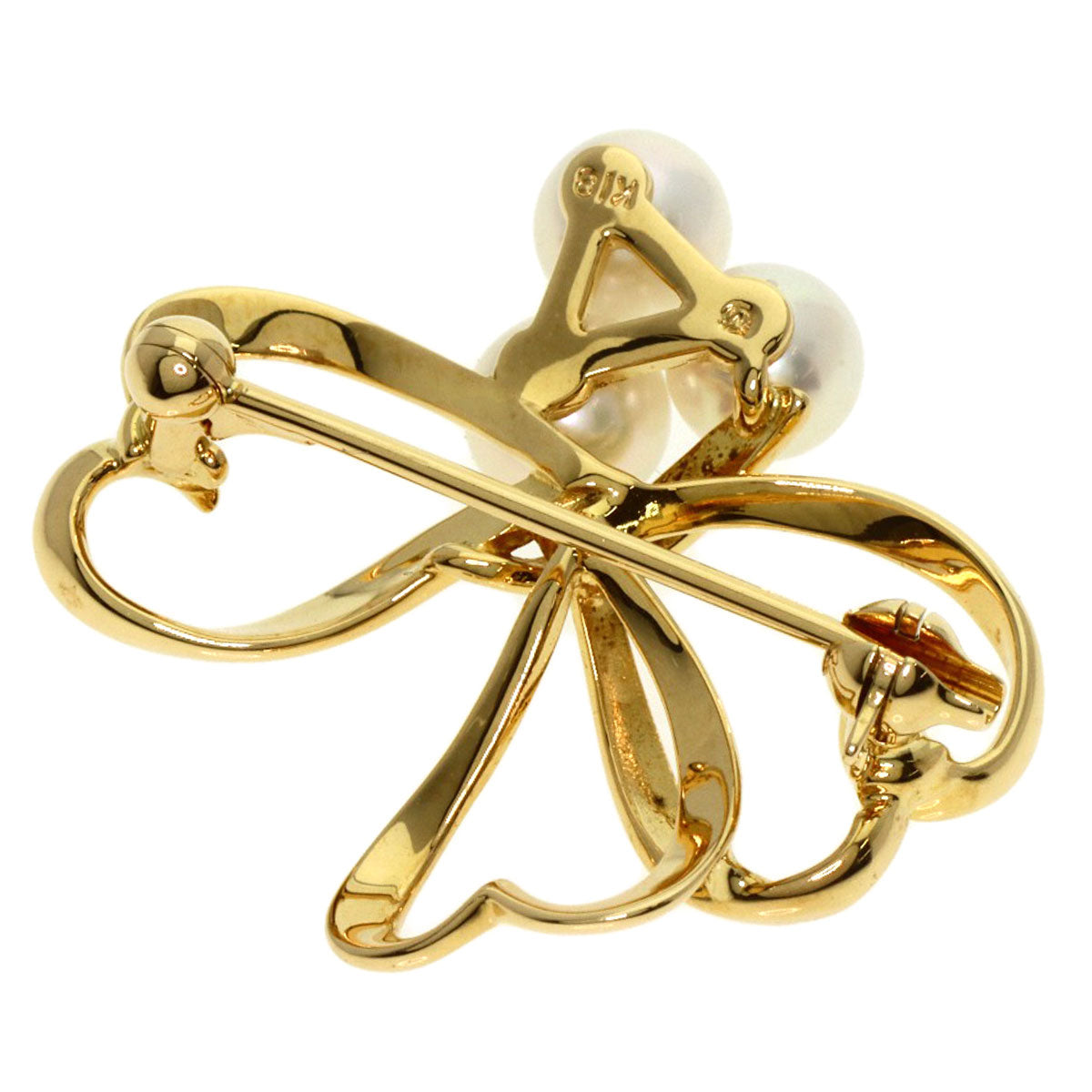 MIKIMOTO Pearl Pearl Brooch K18 Yellow Gold Ladies [Used]