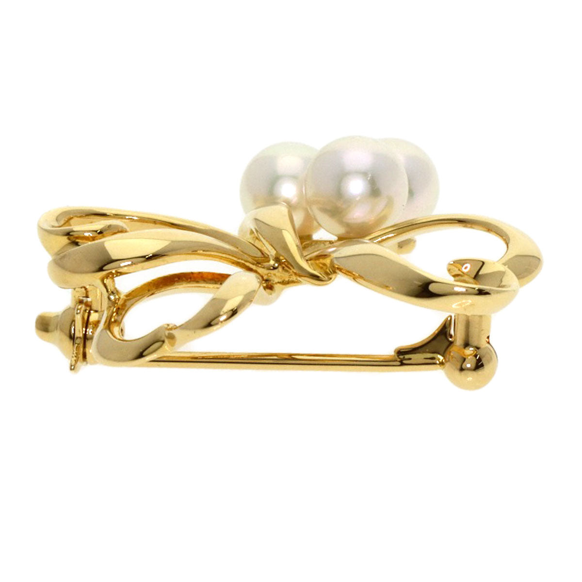 MIKIMOTO Pearl Pearl Brooch K18 Yellow Gold Ladies [Used]