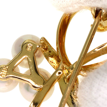MIKIMOTO Pearl Pearl Brooch K18 Yellow Gold Ladies [Used]